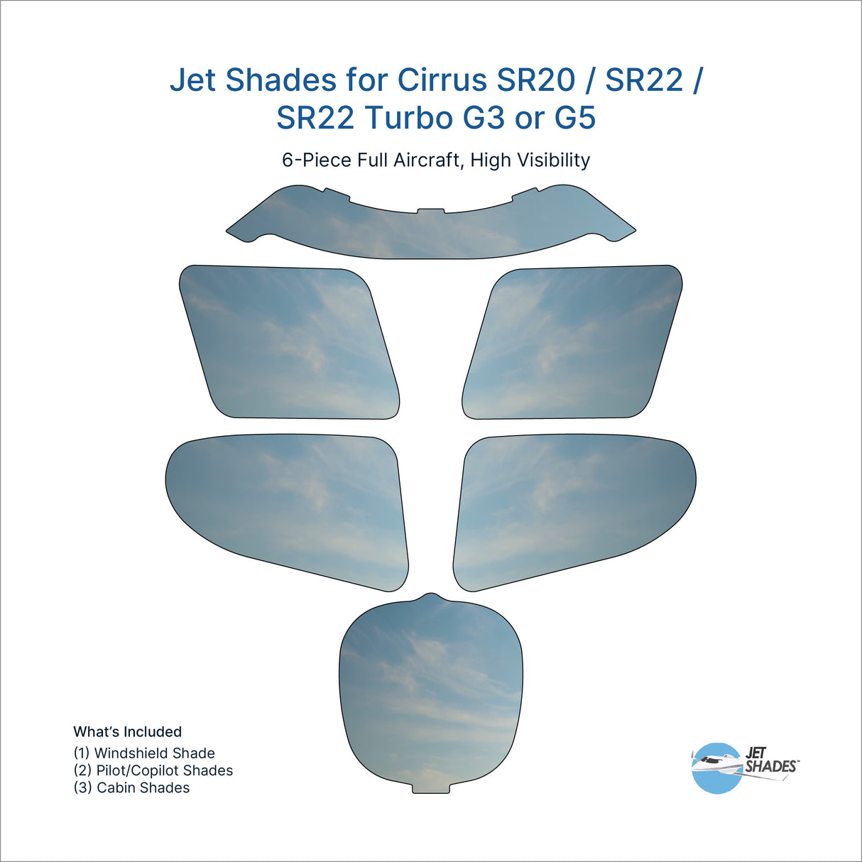 Jet Shades for Cirrus SR20 / SR22 / SR22 Turbo G3 or G5