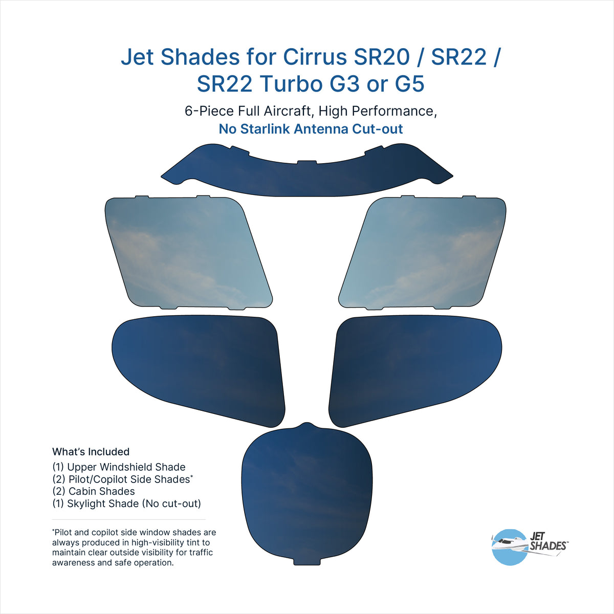 Jet Shades for Cirrus SR20 / SR22 / SR22 Turbo G3 or G5