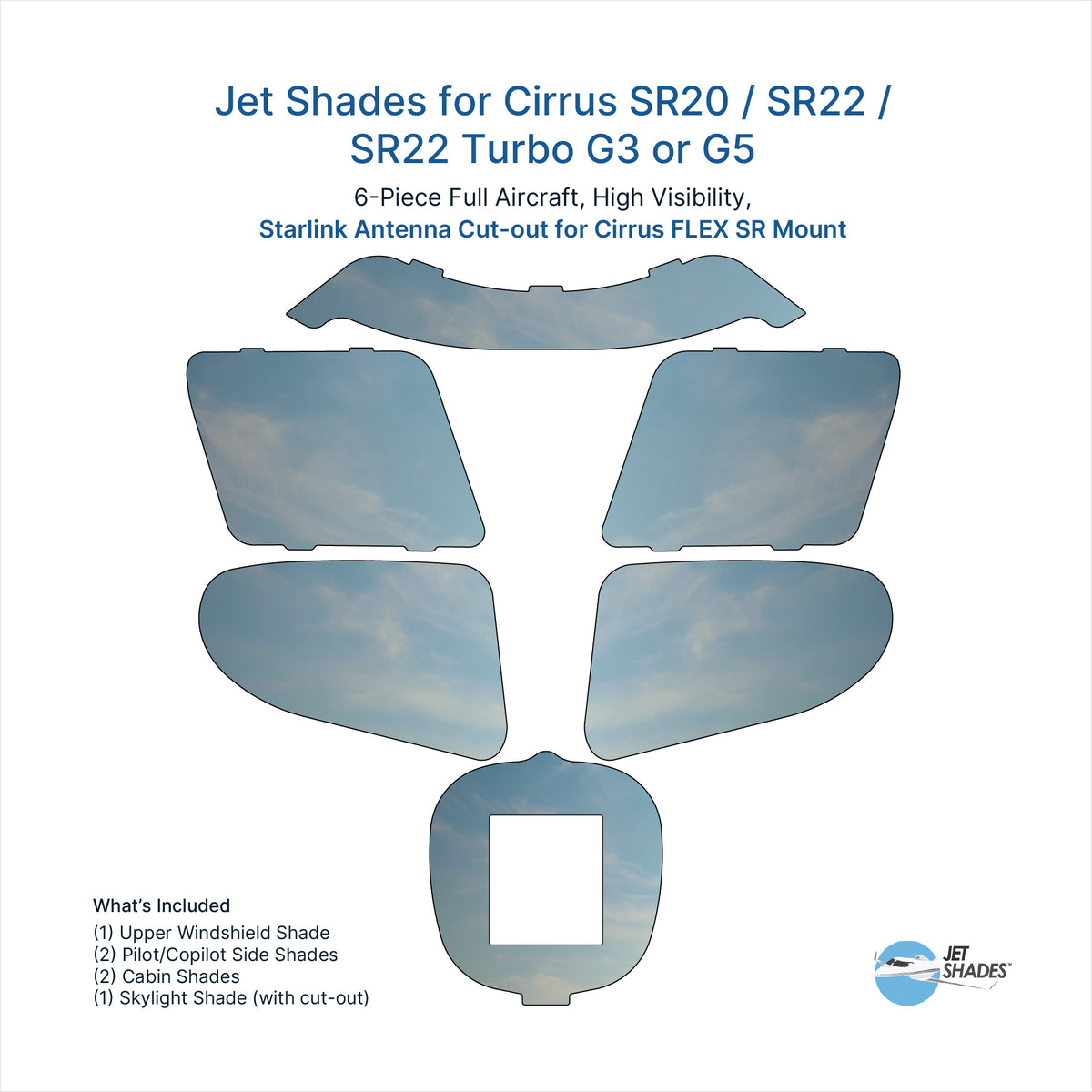 Jet Shades for Cirrus SR20 / SR22 / SR22 Turbo G3 or G5