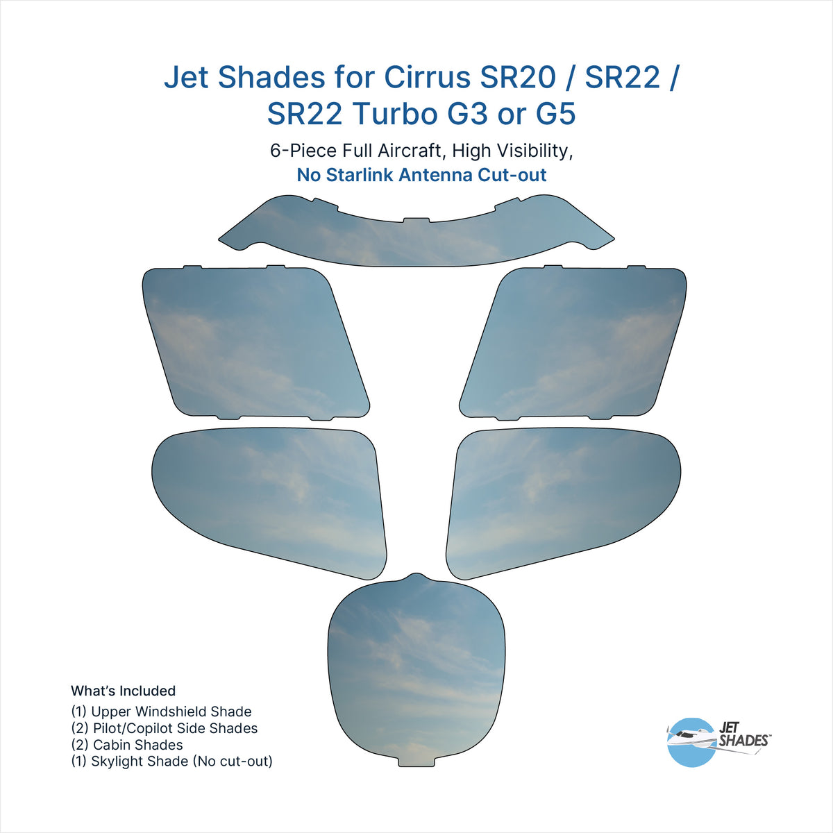 Jet Shades for Cirrus SR20 / SR22 / SR22 Turbo G3 or G5