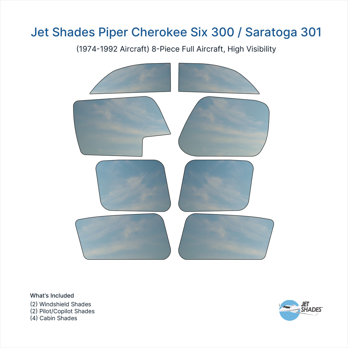 Jet Shades for Piper Cherokee Six 300 / Saratoga 301 (1974-1992)
