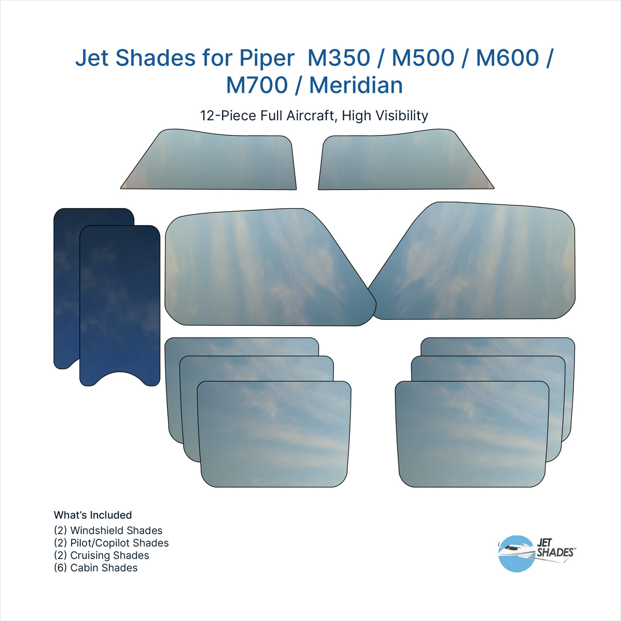 Jet Shades for Piper M350 / M500 / M600 / M700 / Meridian