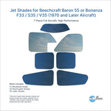 Jet Shades for Beechcraft Baron 55 or Bonanza F33 / S35 / V35 (1970 and Later Aircraft)