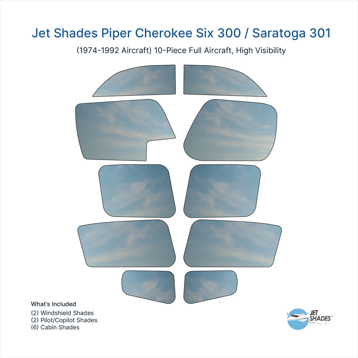 Jet Shades for Piper Cherokee Six 300 / Saratoga 301 (1974-1992)